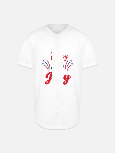 Happy 4th Of July - Full Button Jersey - white
