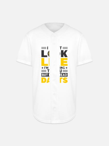 Darts Dart Player - Full Button Jersey - white