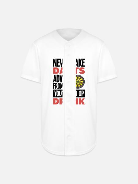 Darts Dart Player - Full Button Jersey - white