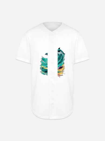 Pixel Beach CRT Dreams - Full Button Jersey - white