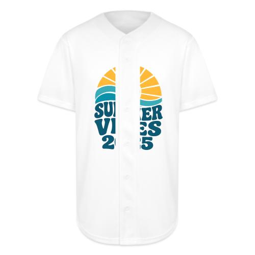 Summer Vibes 2025 Retro Sunset T-Shirt | Fun Beach - Full Button Jersey