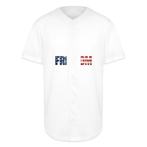 Freedom American Flag Distressed Patriotic Shirt - Full Button Jersey