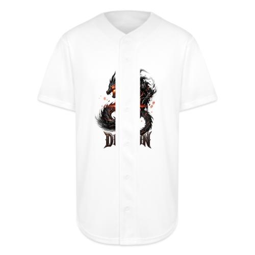 Dravon Fire Dragon Dark Fantasy Graphic T-Shirt - Full Button Jersey