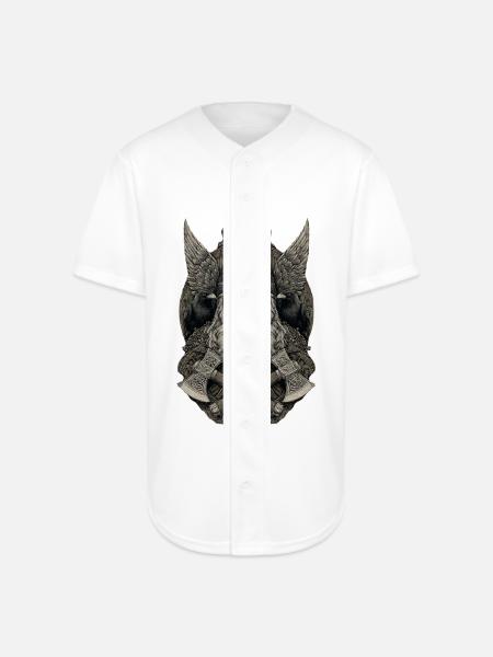 Viking Warlord with Ravens - Full Button Jersey - white