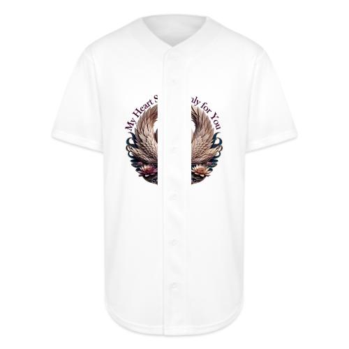 My Heart Swims Only for You Swan Heart T-Shirt - Full Button Jersey