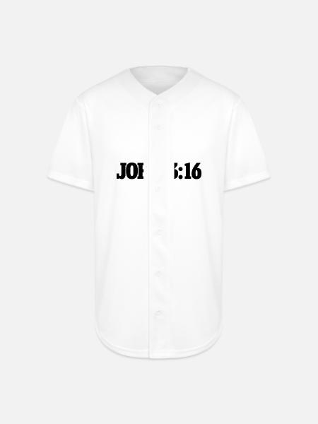 John 3:16 - Full Button Jersey - white