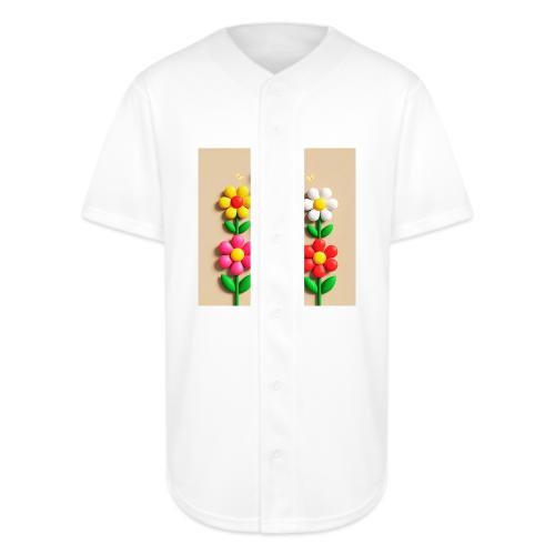 3D Flowers and Butterflies in Amber, Floral Design - Full Button Jersey