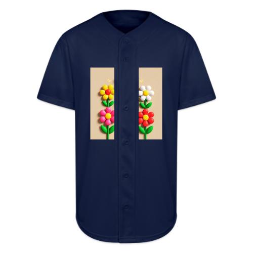 3D Flowers and Butterflies in Amber, Floral Design - Full Button Jersey