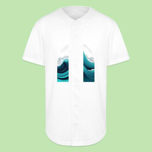 Dynamic Ocean Wave Illustration - Full Button Jersey