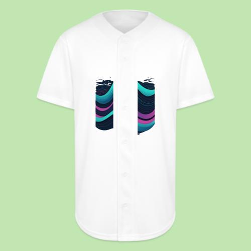 Abstract Wavy Ocean Pattern - Full Button Jersey