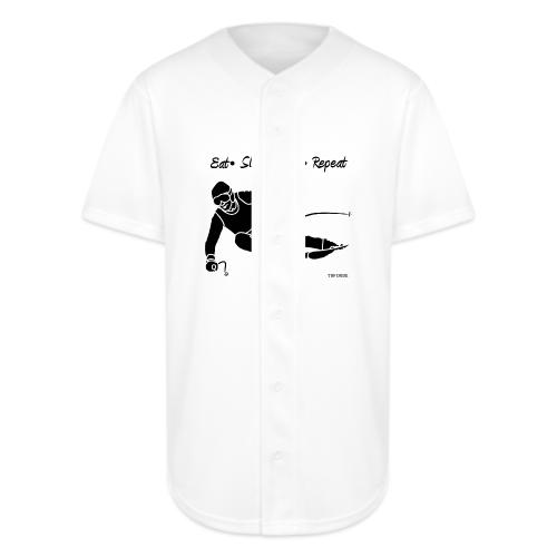 Eat Sleep Ski Repeat - bw - new001 - Full Button Jersey