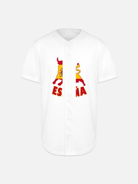 Spain / Espana Bull - Full Button Jersey - white