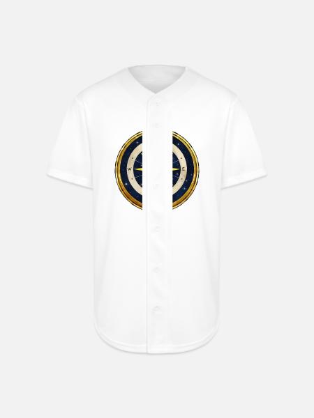 Stellar Golden Compass - Full Button Jersey - white