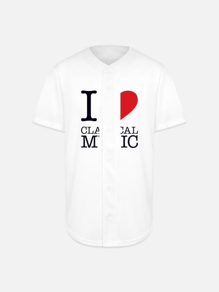 I LOVE CLASSICAL MUSIC - Full Button Jersey - white