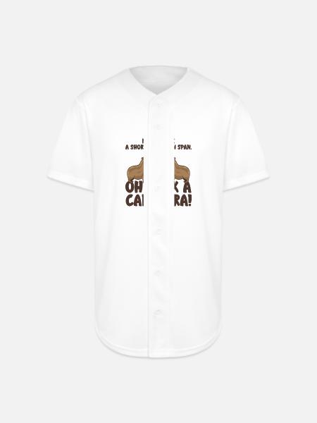 Capybara zoo animal design - Full Button Jersey - white