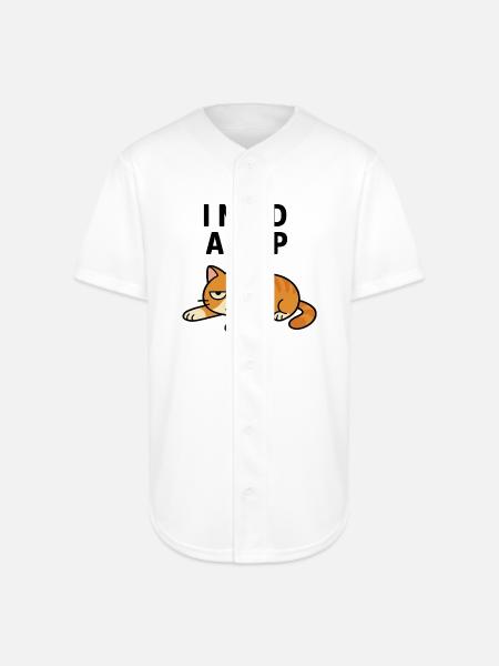 Grumpy Cat Lying Down Illustration - Full Button Jersey - white