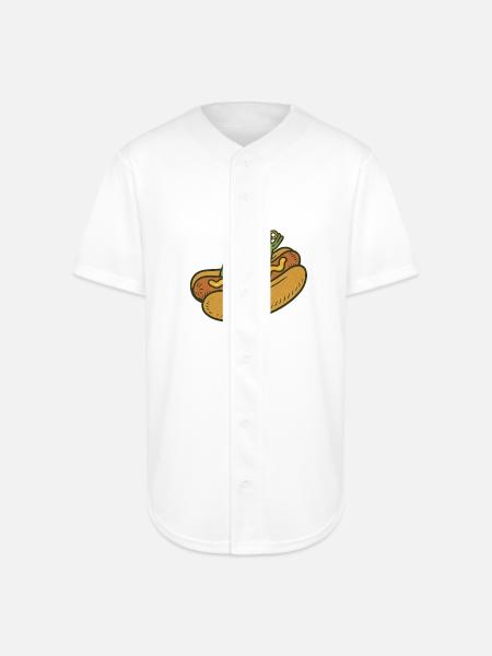 Alien Hot Dog Casual Illustration - Full Button Jersey - white