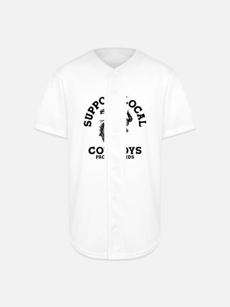 Soutenez les cow-boys locaux - Chemise de baseball en jersey - blanc