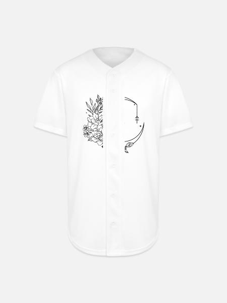 Monochrome Night Glyph - Full Button Jersey - white