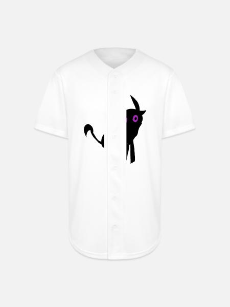 Whimsical Alien Face Design - Full Button Jersey - white