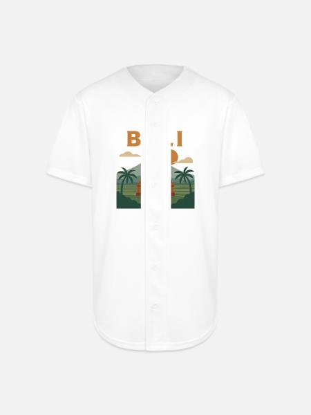 Bali Sunrise Gate Scene - Full Button Jersey - white