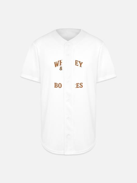 Whiskey & Bonfires - Full Button Jersey - white