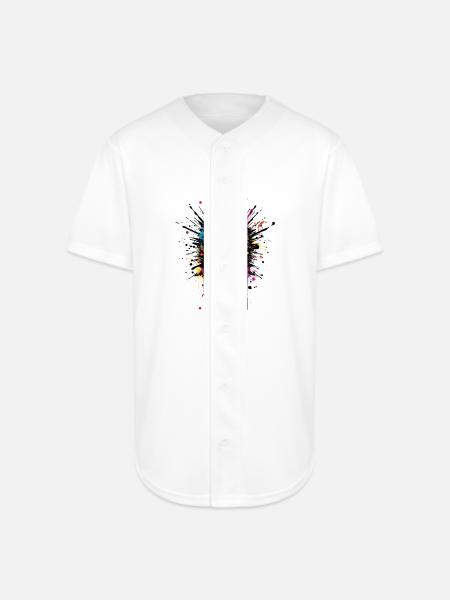Vivid Spray Graffiti Burst - Full Button Jersey - white