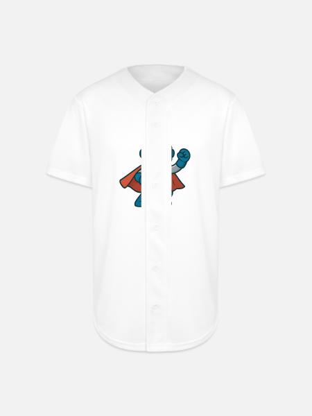 Robot Hero Lightning Cape - Full Button Jersey - white