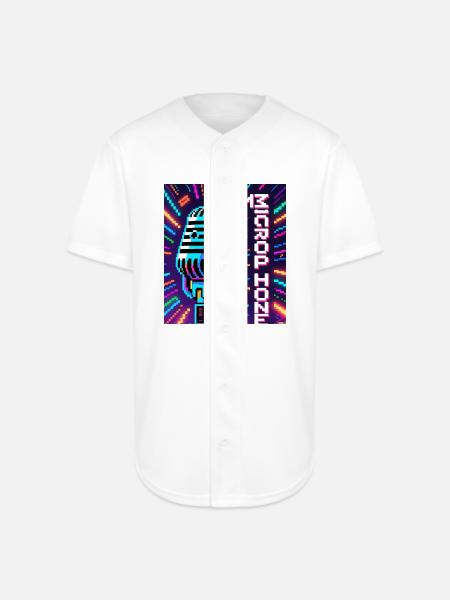 Retro Microphone - Full Button Jersey - white