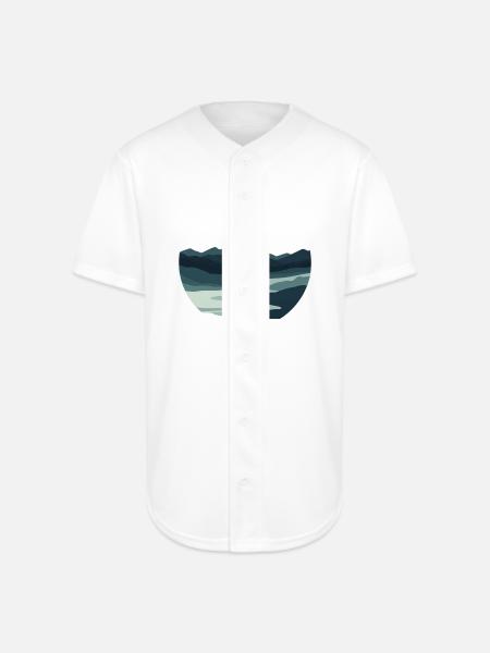 Moonlit Valley Silhouette - Full Button Jersey - white