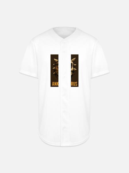 Ankylosaurus Skull - Full Button Jersey - white