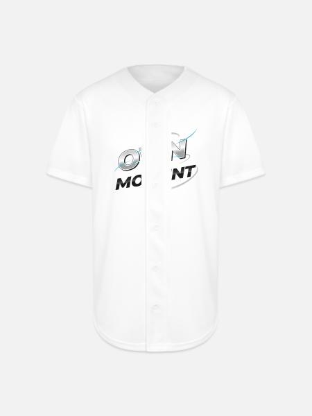 Own the Moment Metallic Logo - Full Button Jersey - white