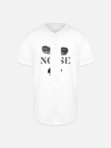 Halftone Noise Face - Full Button Jersey - white