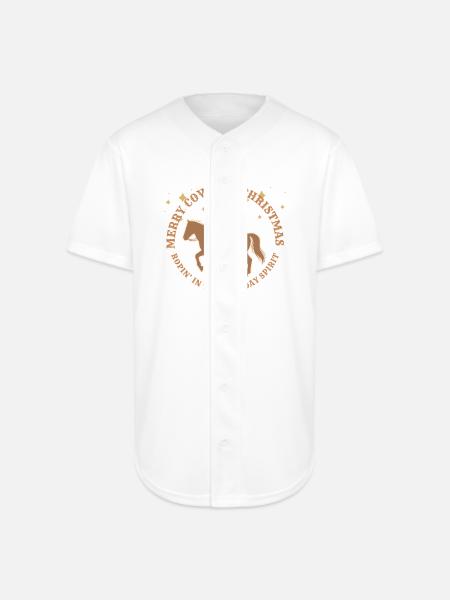 Cowgirl Christmas - Full Button Jersey - white