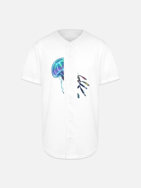 Neon Brainwire Circuit - Full Button Jersey - white