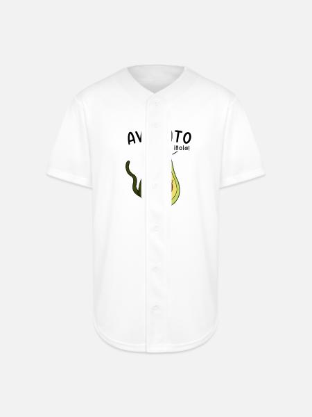 Cheerful Avocado Hugging Seed - Full Button Jersey - white
