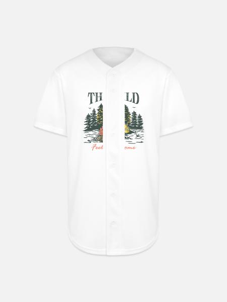The Wild Feels Like Home - Full Button Jersey - white