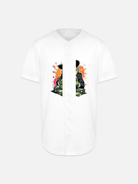 Exaggerated Expression Vector Illustration - Full Button Jersey - white