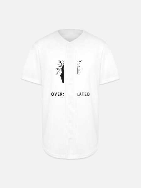 Overstimulated Brain Silhouette - Full Button Jersey - white