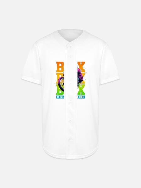 Neon BMX Rider Splash - Full Button Jersey - white