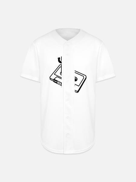 Unique Cassette Mixtape Relationship - Full Button Jersey - white