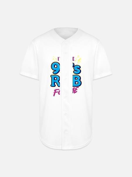 90s R&B Nostalgia RetroTee - Full Button Jersey - white