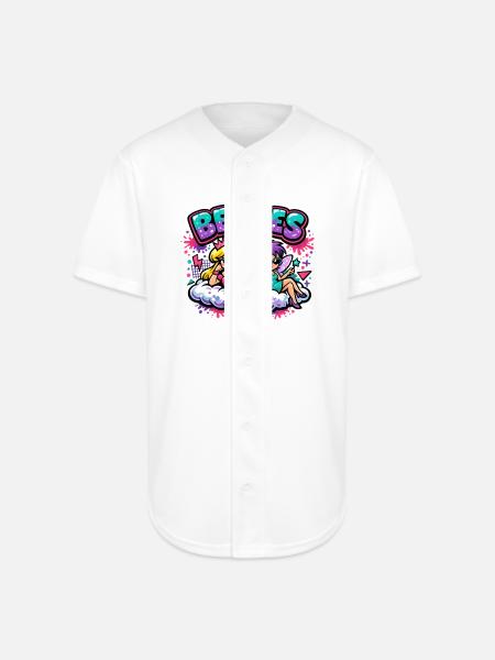 Besties Cloud Duo - Full Button Jersey - white