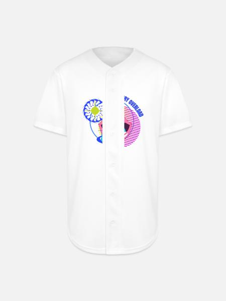 Sensory Overload Glitch Aesthetic - Full Button Jersey - white