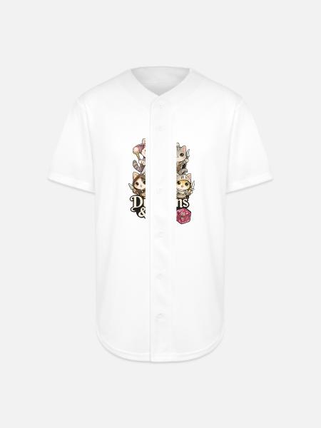 Dungeons & Cats - Full Button Jersey - white