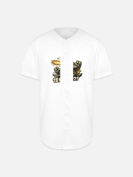 Kaiju Dragon Inferno Attack - Full Button Jersey - white