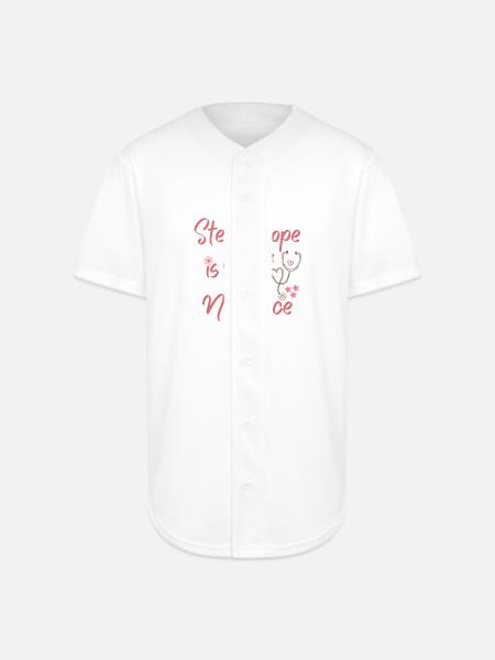 Stethoscope Is My Necklace - Full Button Jersey - white