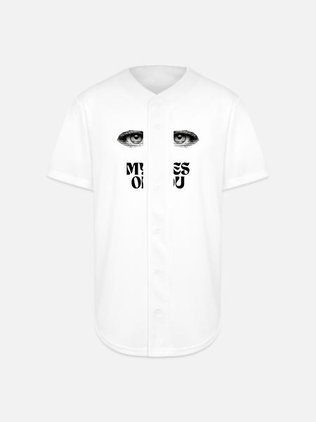 Halftone Twin Eyes - Full Button Jersey - white