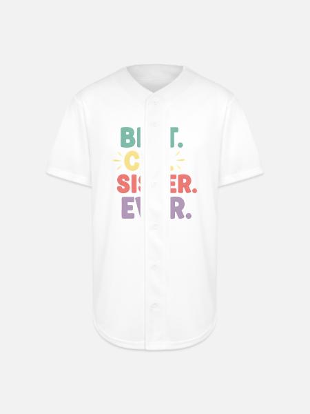 Best Cat Sister Ever - Full Button Jersey - white