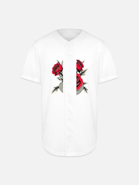 Serpent & Rose Noir - Full Button Jersey - white